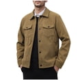 thumbnail image 1 of RongHuan Men's Big and Tall Corduroy Jacket Casual Button Down Long Sleeve Outwear Vintage Fall Winter Coats Soild Color Lapel Jackets, 1 of 5