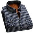 thumbnail image 1 of RongHuan Men's Big and Tall Fleece Lined Plaid Shirt Winter Warm Long Sleeve Dress Shirts Regular Fit Business Office Tshirt, 1 of 6
