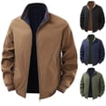 thumbnail image 1 of RongHuan Men's Big and Tall Jacket Full Zip Up Causal Windbreaker Stand Collar Jackets Long Sleeve Fall Coats, 1 of 6