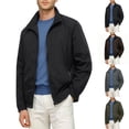 thumbnail image 1 of RongHuan Men's Big and Tall Rain Jacket Mock Neck Hiking Coats Zip Up Waterproof Jackets Fall Outerwear with Zip Pockets, 1 of 6