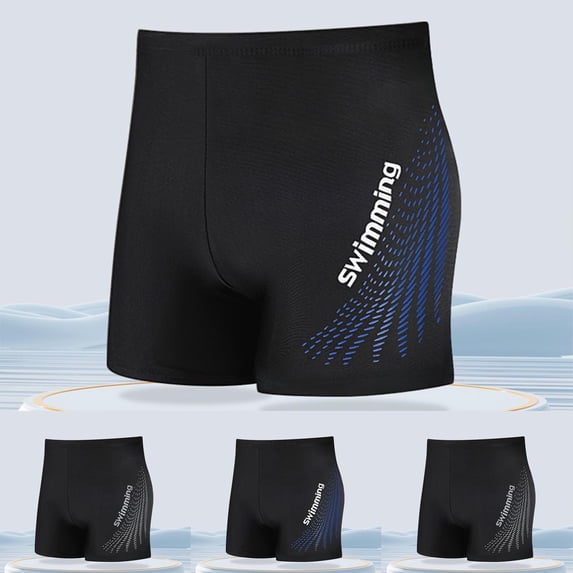 RongHuan Men's Big and Tall Swim Shorts Quick Dry Training Swim Shorts Square Leg Swimsuit Comfortable Swimwear Blue XXL