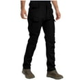 thumbnail image 1 of RongHuan Men's Big and Tall Work Pants Fleece Lined Cargo Pants Multi Pocket Hiking Pants Fall Winter Warm Tactical Pants, 1 of 6