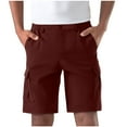 thumbnail image 1 of RongHuan Men's Cargo Shorts Casual Elastic Waist Work Shorts Lightweight Loose Fit Hiking Shorts Relaxed Fit Multi Pockets Athletic Shorts, 1 of 5
