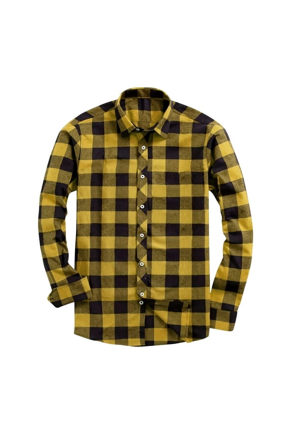 Men's Casual Plaid Shirts Lightweight Flannel Long Sleeve Button Down Shirt Jacket Fashion Loose Fit Outdoor Sports Tshirt