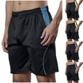 thumbnail image 1 of RongHuan Men's Casual Shorts Drawstring Workout Shorts Fashion Color Block Shorts Outdoor Athletic Short with Pockets, 1 of 4