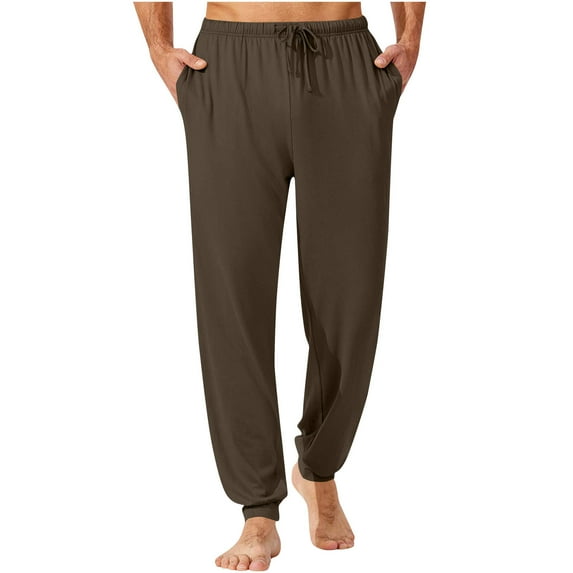 RongHuan Men's Drawstring Sweatpants Lightweight Outdoor Jogging Pants Casual Elastic Waist Tapered Pajama Pants Baggy Soild Color Athletic Pants