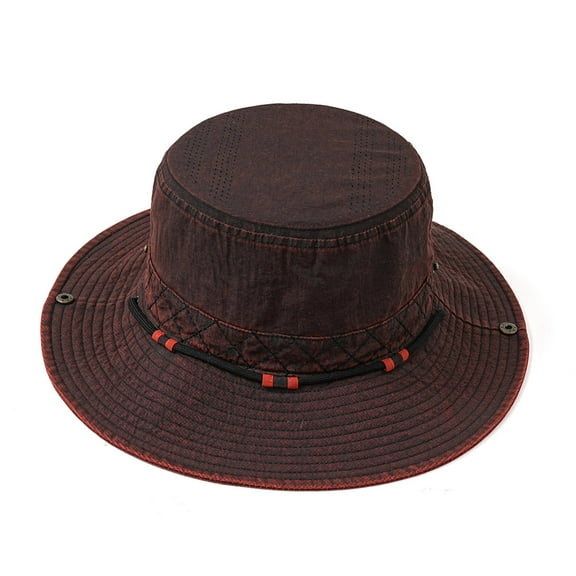 RongHuan Men's Fisherman Hat Spring Summer Sun Protection Caps Vintage Travel Hats Outdoor Sunscreen Hat