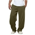 thumbnail image 1 of RongHuan Men's Jogger Sweatpants Casual Drawstring Athletic Pants Lightweight Wide Leg High Waisted Workout Pants Open Bottom Jogger Sweatpants, 1 of 4