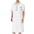 thumbnail image 1 of RongHuan Men's Nightshirt Robe Short Sleeve Soft Nightgown Lightweight Cotton Night Shirt Knee Length Sleepwear, 1 of 6