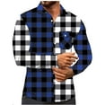 thumbnail image 1 of RongHuan Men's Plaid Button Down Shirt Long Sleeve Dress Shirts for Men Casual Wrinkle Free Work Shirt with Pocket, 1 of 6