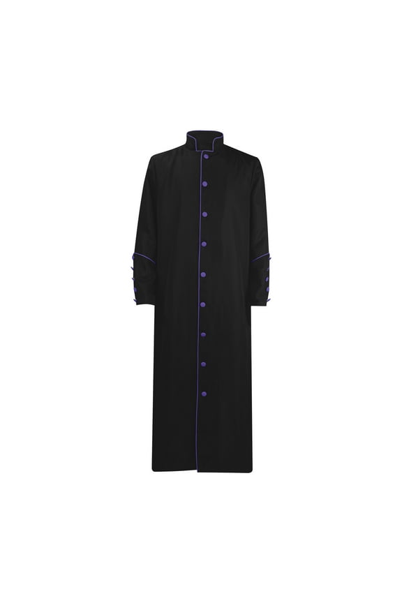 Men's Priest Pastor Robes Vintage Stand Collar Button Down Costume Stage Performance Medieval Clothes
