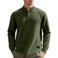 thumbnail image 1 of RongHuan Men's Quarter Zip Sweatshirt Fashion Jacquard Stand Collar Pullover Casual Relaxed Fit Knit Sweatshirts Golf Shirts, 1 of 8
