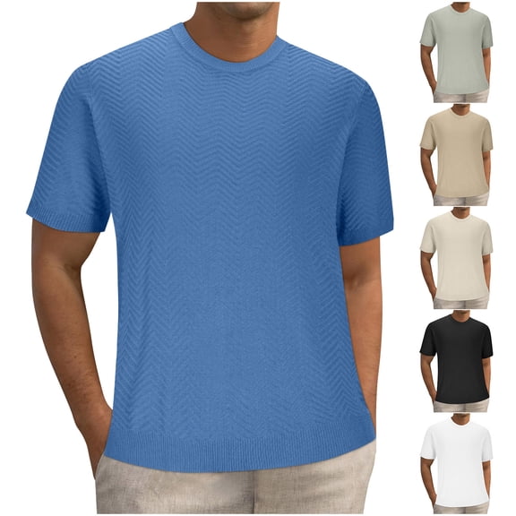 RongHuan Men's Solid Color T-Shirt Casual Crew Neck Shirts Fashion Short Sleeve Tee Shirt Summer Tshirt for Men