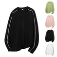 thumbnail image 1 of RongHuan Men's Striped Sweatshirt Lightweight Crewneck T-Shirt Long Sleeve Cotton Tshirt Soild Color Shirts, 1 of 7