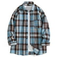 thumbnail image 1 of RongHuan Men's Western Shirt Big and Tall Long Sleeve Plaid Shirts Casual Button Down Turn-down Tshirt Oversize Work T-Shirt, 1 of 5