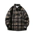 thumbnail image 1 of RongHuan Mens Big and Tall Flannel Shirts Casual Button Down Shirt Trendy Plaid Long Sleeve Tops Comfy Lapel Jacket with Pocket, 1 of 6