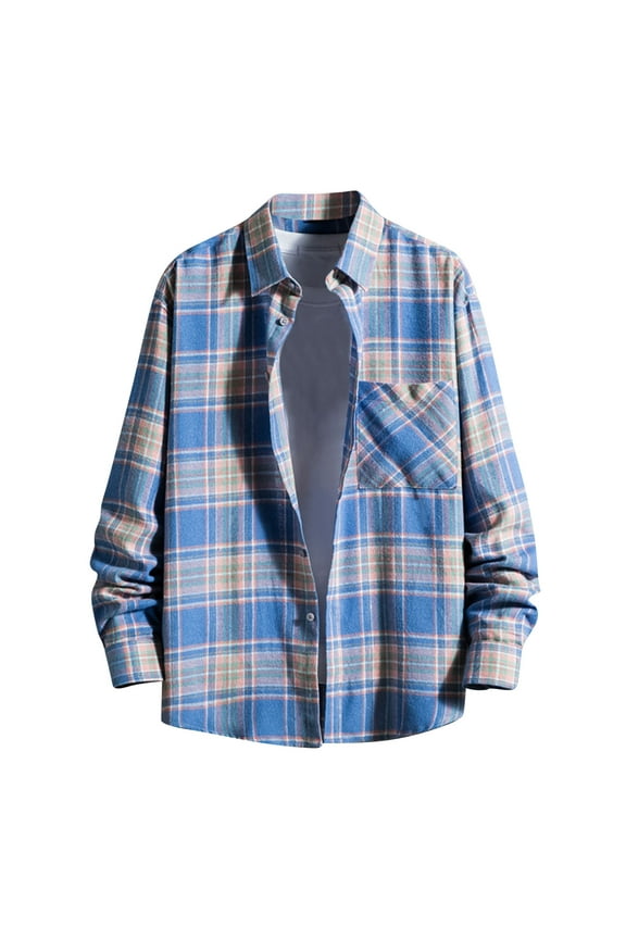 Mens Big and Tall Flannel Shirts Lightweigh Button Down Plaid Shirt Casual Long Sleeve Sports Shirt Jacket