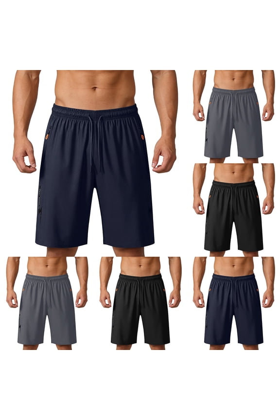 Mens Big and Tall Gym Shorts Quick Dry Lightweight Shorts Elastic Waist Running Workout Half Pants Casual Basketball Activewear