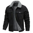 thumbnail image 1 of RongHuan Mens Big and Tall Jacket Fall Winter Fleece Lined Jackets Lapel Warm Coats with Pockets Oversize Full Zip Outerwear, 1 of 8