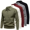 thumbnail image 1 of RongHuan Mens Big and Tall Pullover Casual Lapel T-Shirt Button Up Long Sleeve Tops Fashion Soild Color Shirts, 1 of 5