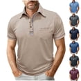 thumbnail image 1 of RongHuan Mens Casual Short Sleeve Collared Shirts Stretch Soft Lightweight T Shirts Stylish Classic Business Work Basic Tops, 1 of 8