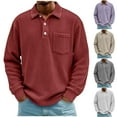 thumbnail image 1 of RongHuan Mens Corduroy Shirts Long Sleeve Button Down T-Shirt Loose Fit Business Shirt Lapel Sweatshirts with Pocket, 1 of 8