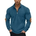 thumbnail image 1 of RongHuan Mens Corduroy Sweatshirt Casual Stand Up Collar 1/4 Zipper Pullover Lightweight Long Sleeve Pullover Sweater Fall Winter Tops for Men, 1 of 8