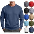 thumbnail image 1 of RongHuan Mens Crewneck Sweatshirt Fashion Fleece Pullover Kangaroo Pocket Fall Winter Long Sleeve Sweatshirts, 1 of 9