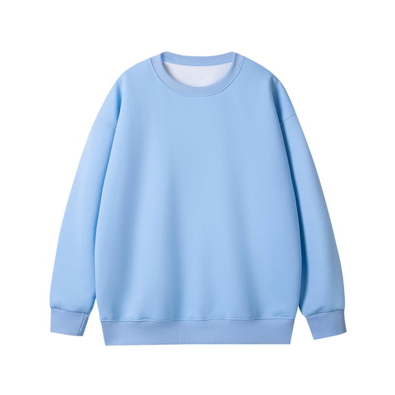 RongHuan Mens Fleece Sweatshirt Relaxed Fit Crewneck Pullover Basic Solid Color Bottoming Sweatshirts Loose Fit Outdoor Workout Tops