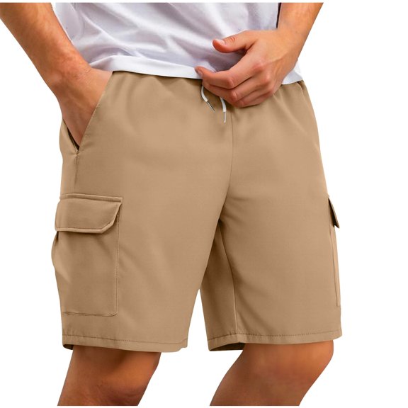 RongHuan Mens Hiking Cargo Shorts Lightweight Athletic Casual Shorts for Golf Outdoor Workout Short Pants with Pockets