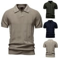 thumbnail image 1 of RongHuan Mens Lightweight Shirts Short Sleeve Ribbed Textured Shirt Casual Golf Shirts Collared Button Up T Shirt, 1 of 8