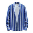 thumbnail image 1 of RongHuan Mens Striped Western Shirts Long Sleeve Casual Button Downs Cowboy Shirt Regular Fit Work Shirts with Pockets, 1 of 3