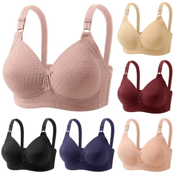 RongHuan Plus Size Bras for Women No Underwire Push Up Bralettes Adjustable Straps Full Coverage Underwear