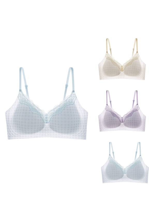 Seamless Bra for Womens Adjustable Thin Straps Bralette Lifting Gathering Bras Push Up Lingerie