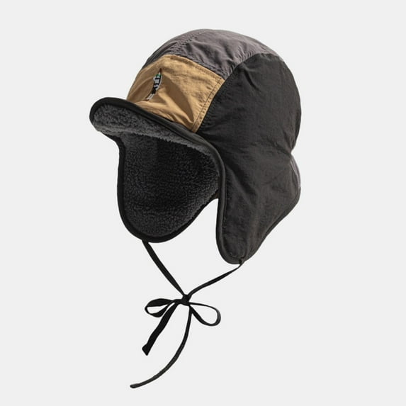 RongHuan Trapper Hats for Men Women Fleece Lined Color Block Caps Winter Warm Ear Flaps Hat