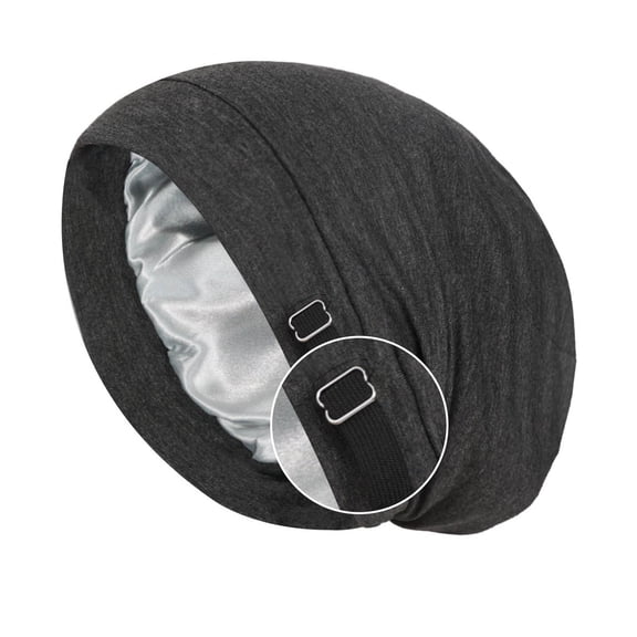 RongHuan Unisex Satin Lined Sleep Cap Fashion Adjustable Stay on All Night Hair Wrap Cover Hats