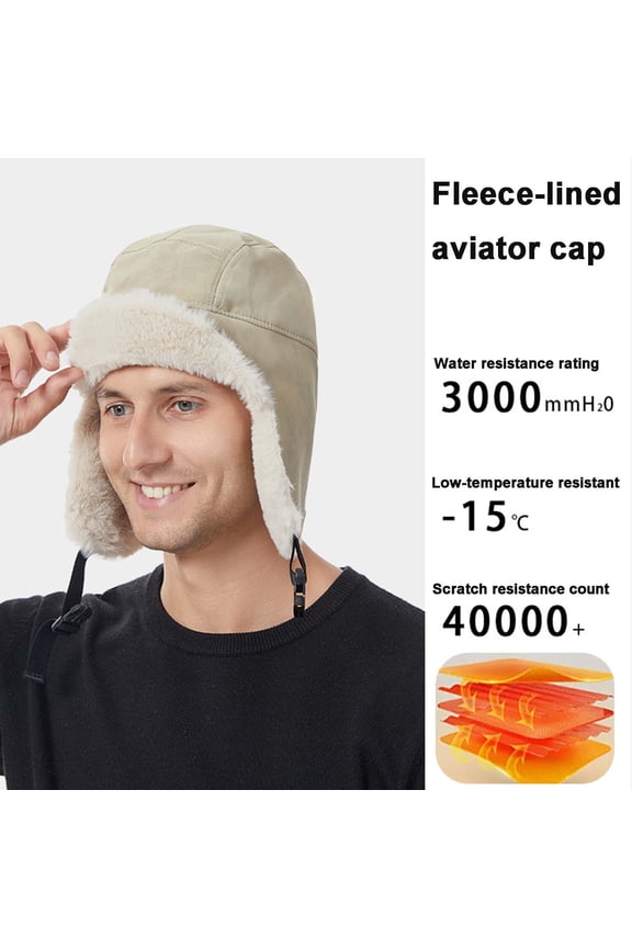 Unisex Winter Trapper Hat Windproof Ski Warm Cap Outdoor Thermal Fleece Lined Ear Flap Cap
