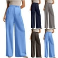 thumbnail image 1 of RongHuan Wide Leg Dress Pants for Women Stretchy High Waisted Palazzo Pants Business Casual Work Pants with Pockets, 1 of 8