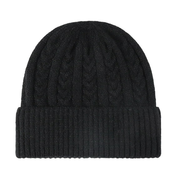 RongHuan Winter Hat for Men Fleece Lined Knit Caps Soft Warm Solid Color Ski Hats