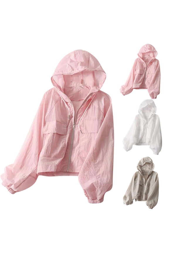 Women's Sun Protection Jackets Lightweight Hooded Jacket Full Zip Outwear Long Sleeve Summer Tops