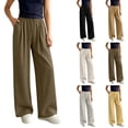 thumbnail image 1 of RongHuan Women's Workout Pants Loose Fit Wide Leg Sweatpants Fashion High Waist Pant Solid Color Palazzo Pants, 1 of 7