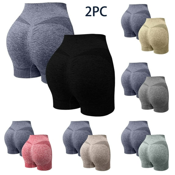 RongHuan Womens 2 Piece Shorts Seamless Butt Lifting Shorts Workout Yoga Shorts High Waist Breathable Tight Shorts
