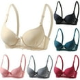 thumbnail image 1 of RongHuan Womens Lace Bra Seamless Underwire Bras Push Up Comfy Bralette Daily Underwear for Women, 1 of 3