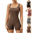thumbnail image 1 of RongHuan Womens Shorts Gym Yoga Sports Jumpsuit Sleevless Solid Color Tight Bodysuits Shorts, 1 of 5