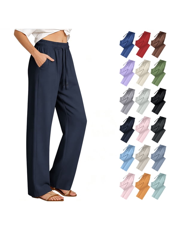 Workout Pants for Women Men Quick Dry Straight Leg Athletic Pants Lightweight Drawstring Sweatpants Open Bottom Sweat Pants
