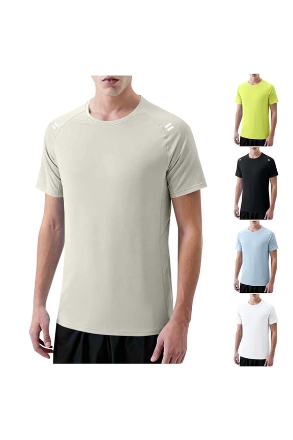 Workout Shirts for Men Quick Dry Moisture Wicking Gym Tshirts Athletic Active Short Sleeve Tees