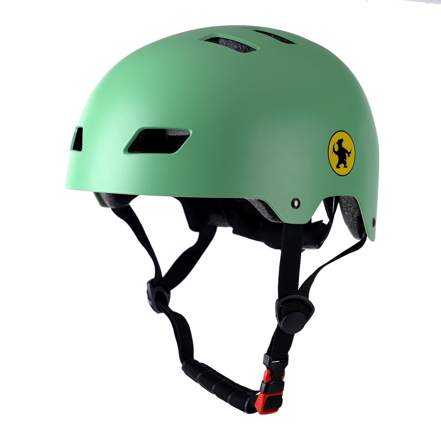 Rongbenyuan Adult Men Bike Helmet with Carry Bag,Multi-Sport for Scooter Skating Rollerblading, Green(59-62cm)