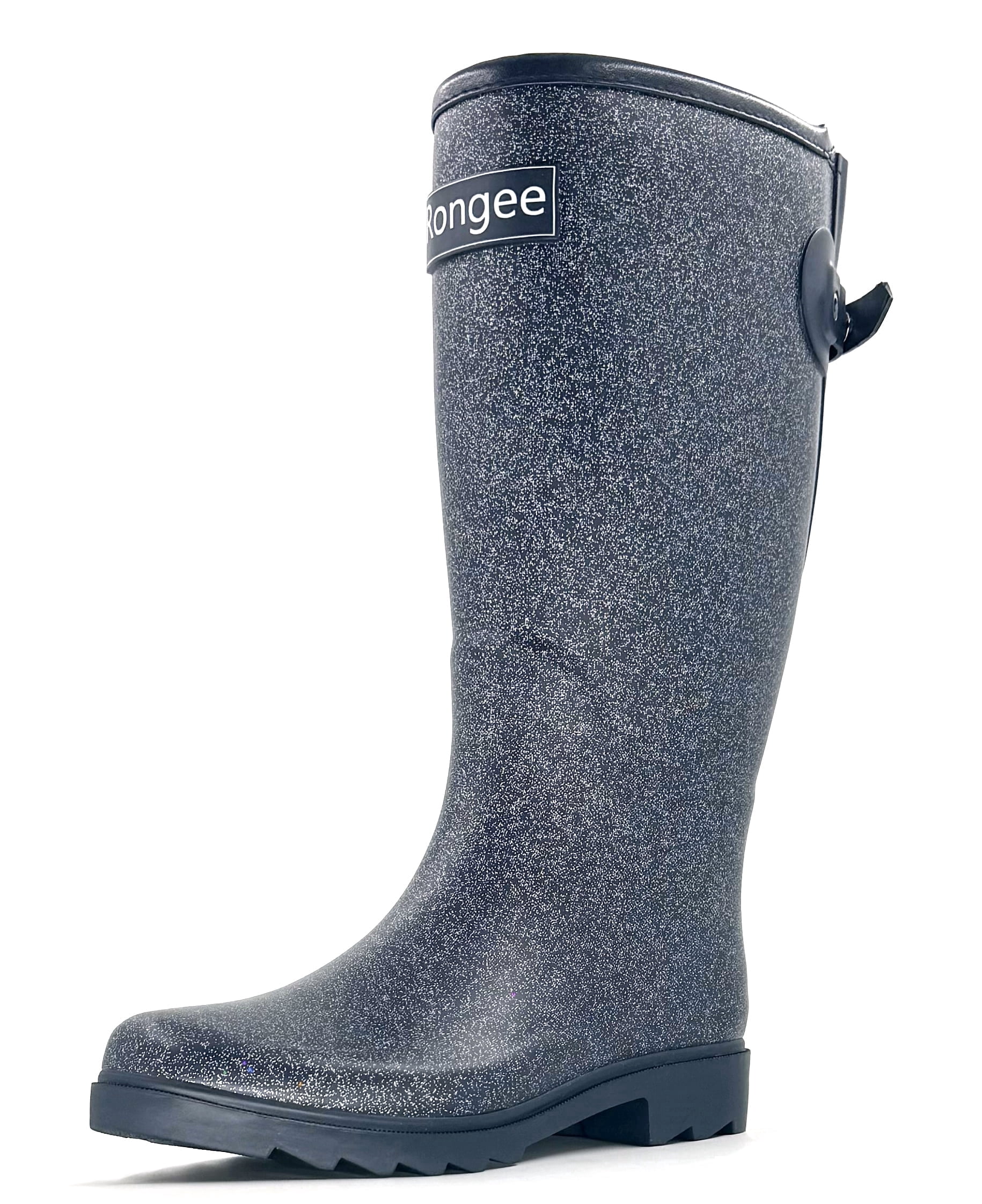 Rongee Womens Rain Boots Waterproof Outdoor Garden Boots Daisy Printed (9 B(M) US)