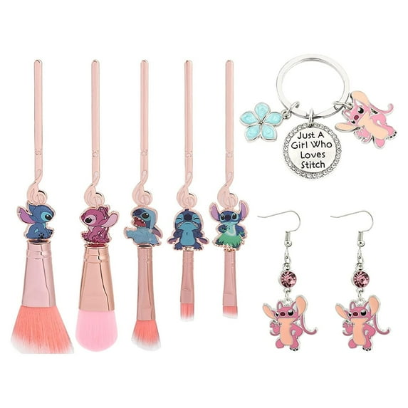 Rongji jewelry Just A Girl Who Loves Stitch Contemporary Stitch Keychain with Earrings, (8 Pack)