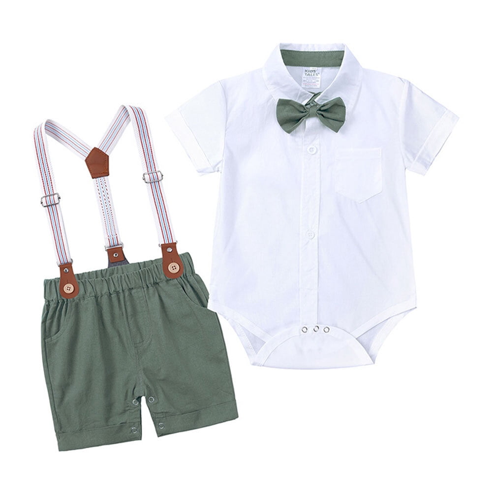 Baby Boy Gentleman Clothes Printed Triangle 3pc Set main image 1
